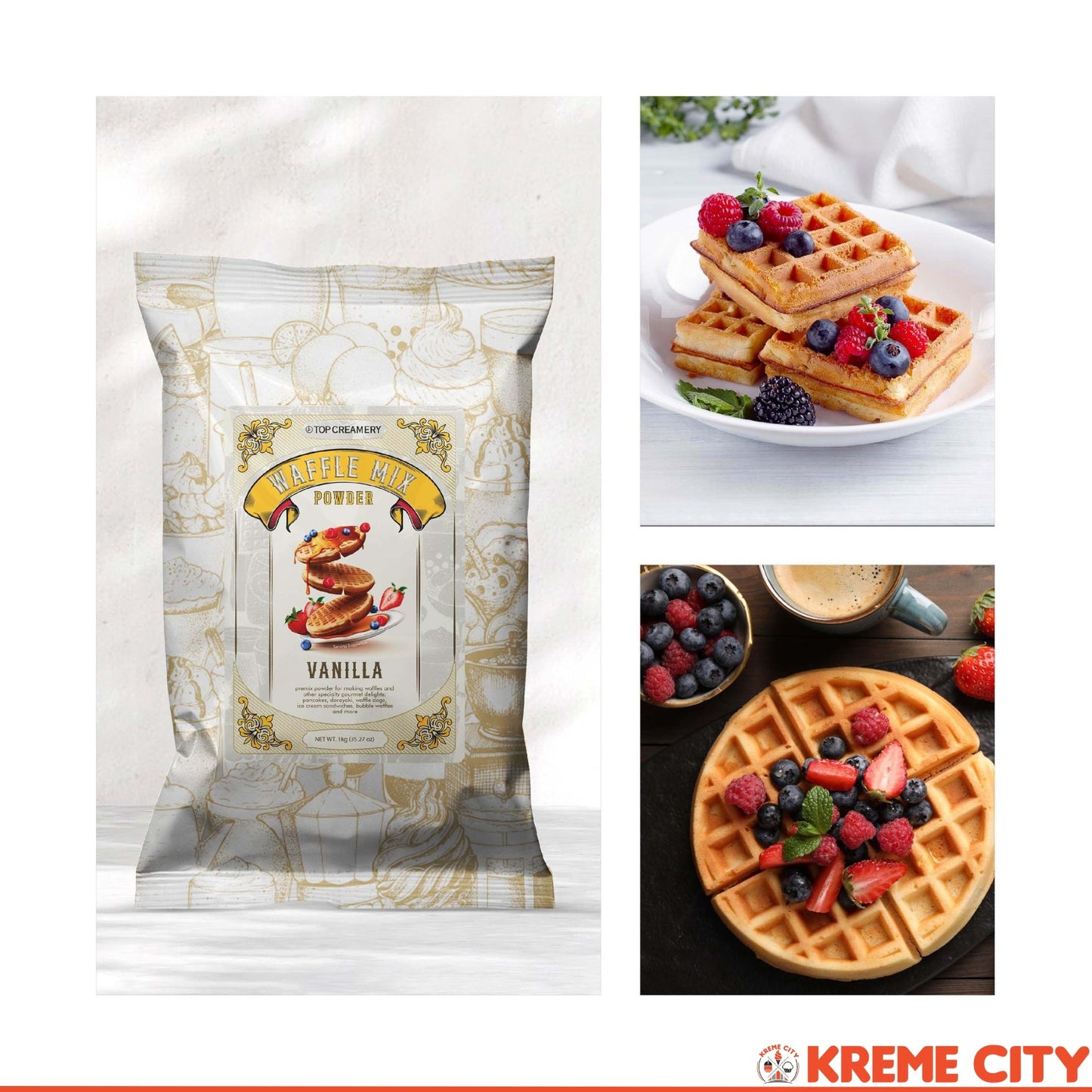 TOP Creamery Waffle Mix Powder Vanilla 1kg
