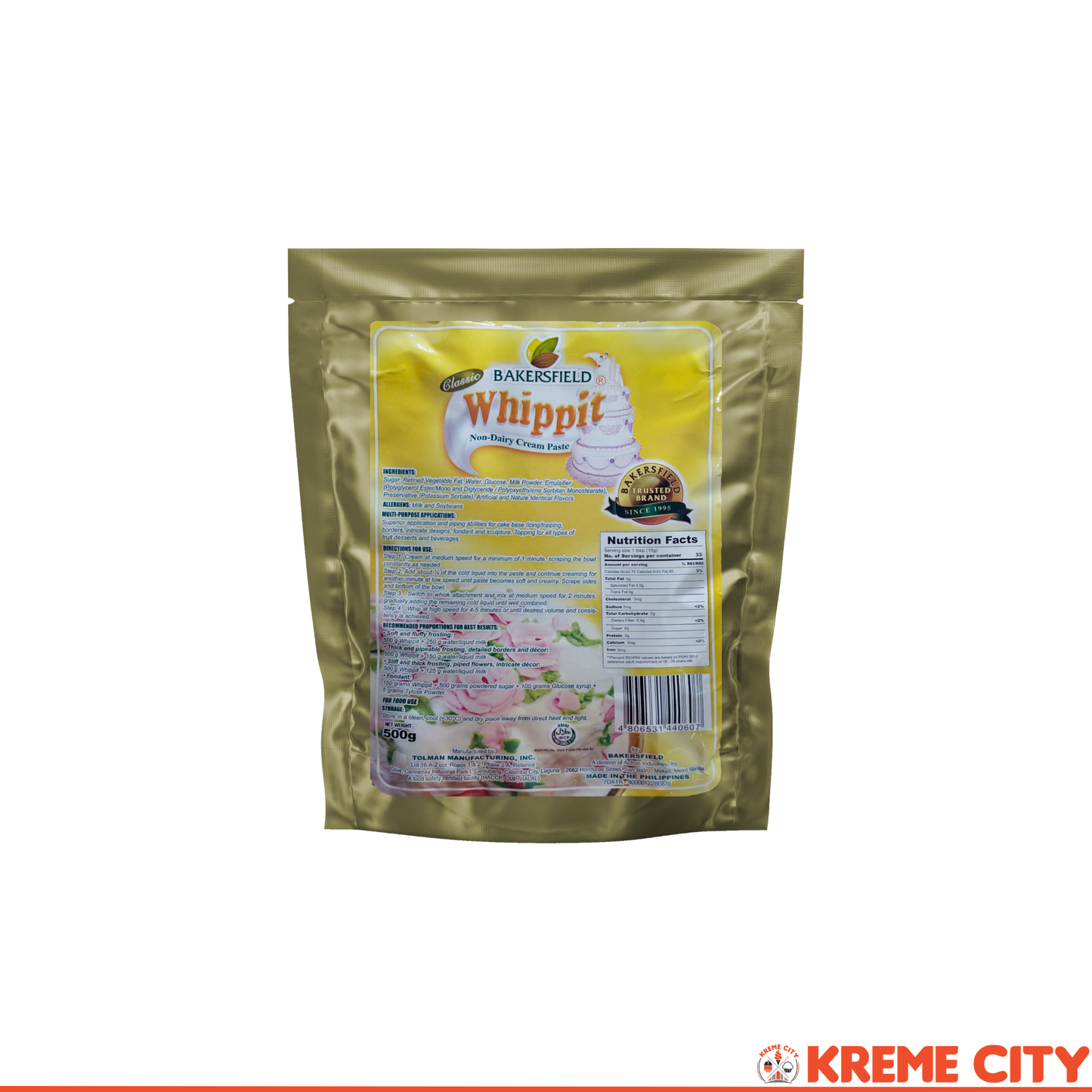 Bakersfield Whippit Classic Non-Dairy Cream Paste 500g