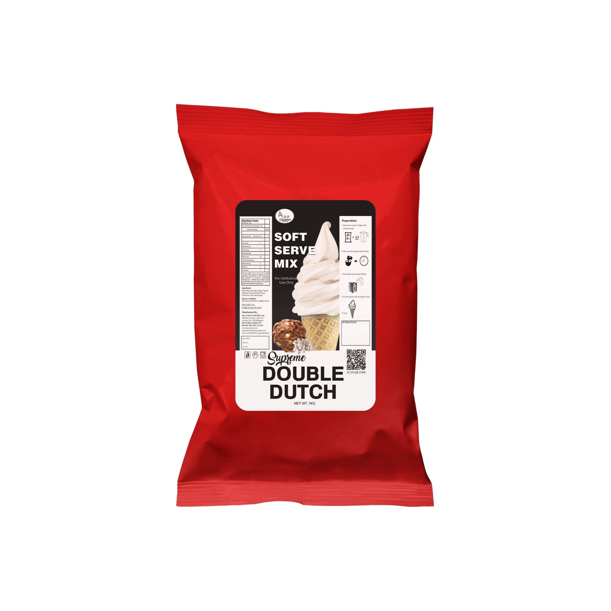 TOP Creamery Supreme Double Dutch Soft Serve Ice Cream Powder Premix 1kg - Kreme City Supplies