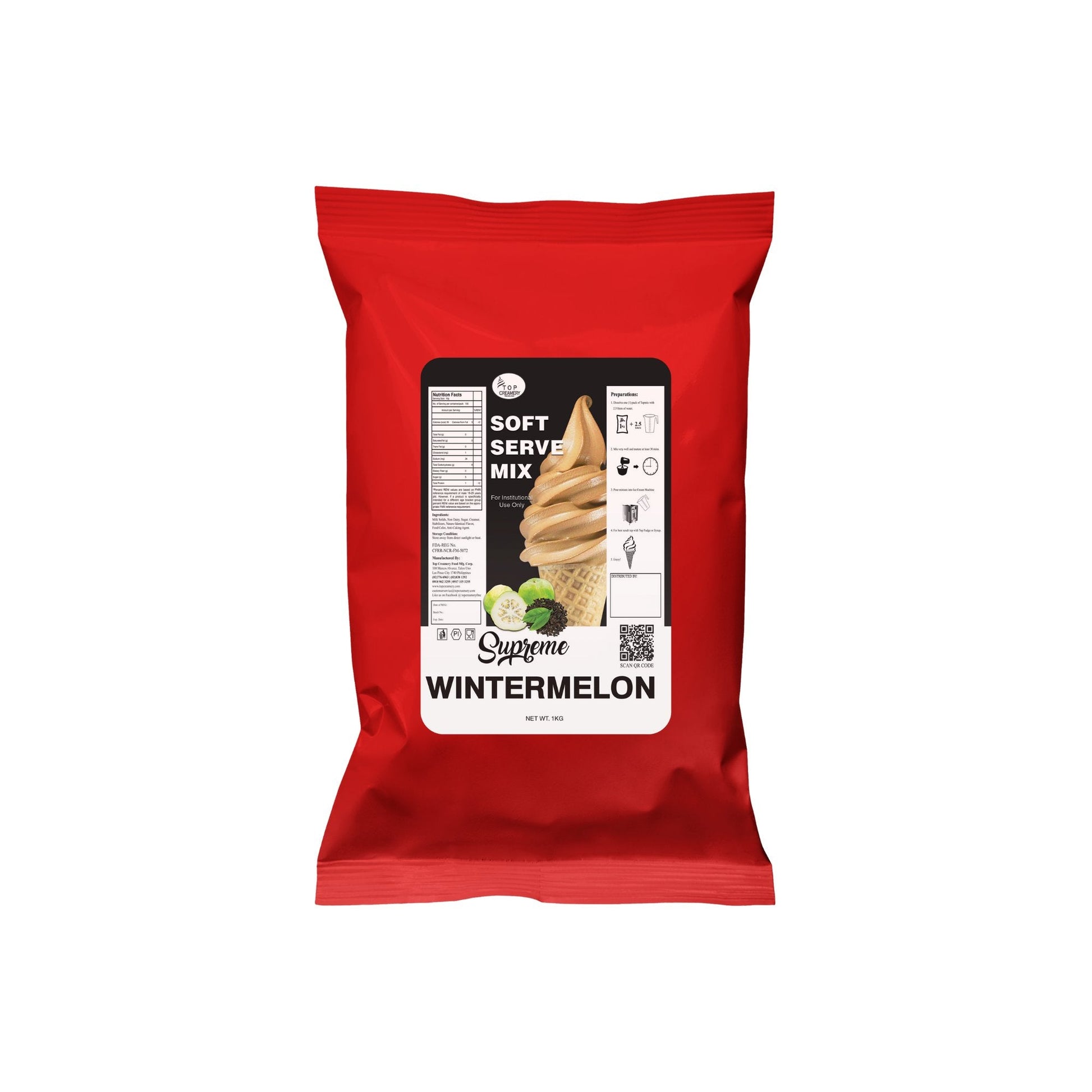 TOP Creamery Supreme Wintermelon Soft Serve Ice Cream Powder Premix 1kg - Kreme City Supplies