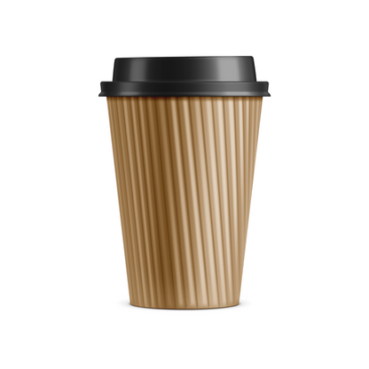 Kreme City Disposable Rippled Coffee Paper Cups with Lids