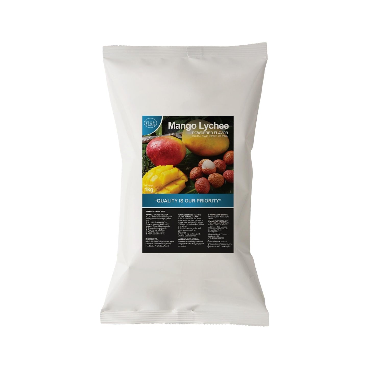 TOP Creamery Top Series Mango Lychee Powdered Flavor 1kg